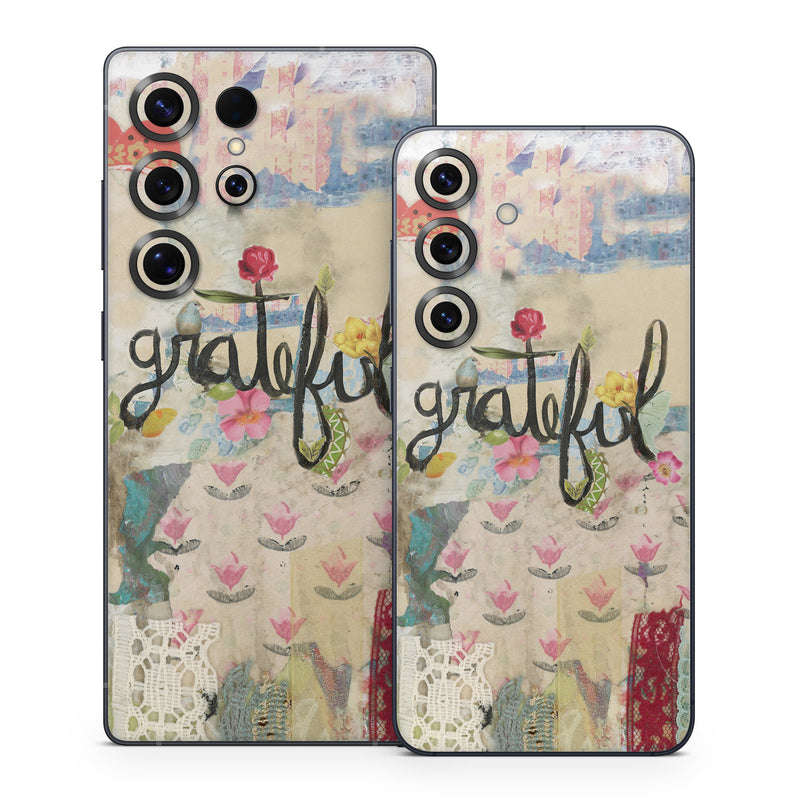 Samsung Galaxy S25 Series Skin design of Pink, Art, Modern art, Font, Textile, Illustration, Plant, Pattern, Flower, Still life, with red, blue, black, green, pink, yellow, brown colors