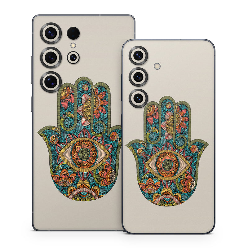 Samsung Galaxy S25 Series Skin design of Art, Pattern, Symmetry, Circle, Font, Visual arts, Illustration, Painting, Symbol, Drawing, with blue, red, yellow, orange, green colors