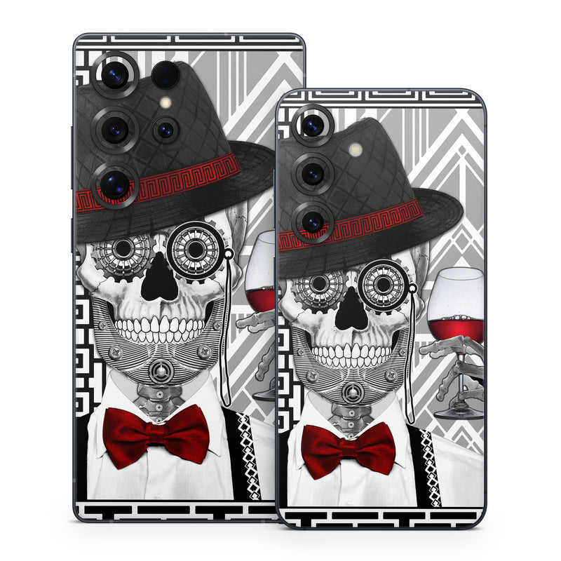 Samsung Galaxy S25 Series Skin design of Cartoon, Poster, Font, Illustration, Headgear, Games, Photo caption, Fictional character, Graphic design, Hat, with black, white, red colors