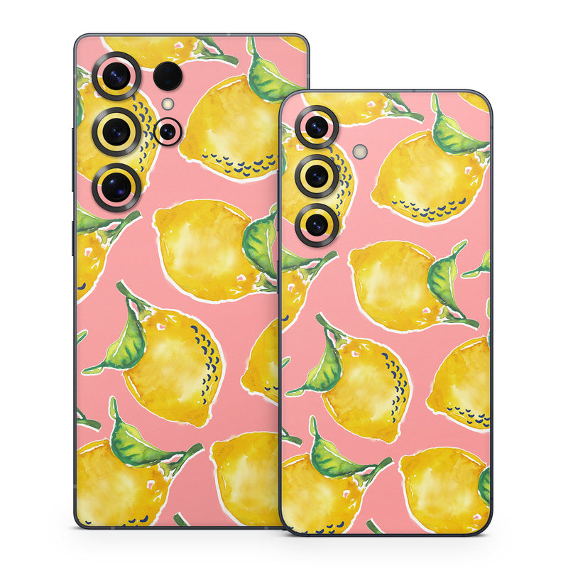 Samsung Galaxy S25 Series Skin design of Yellow, Plant, with yellow, green, pink colors