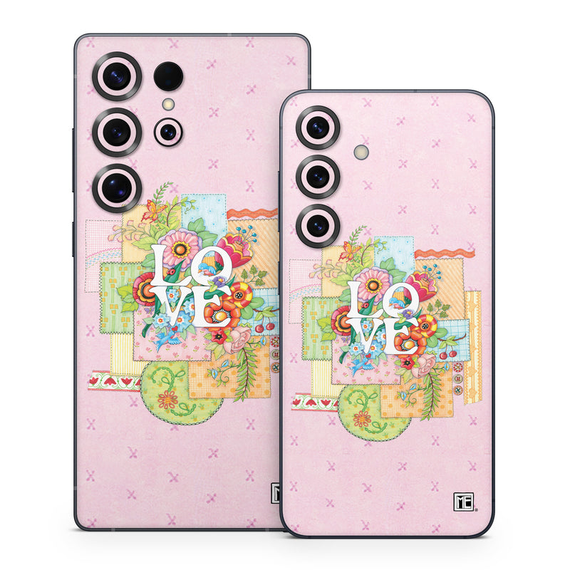 Samsung Galaxy S25 Series Skin design of Illustration, Graphics, Art, with pink, blue, white, orange, yellow, green, red colors