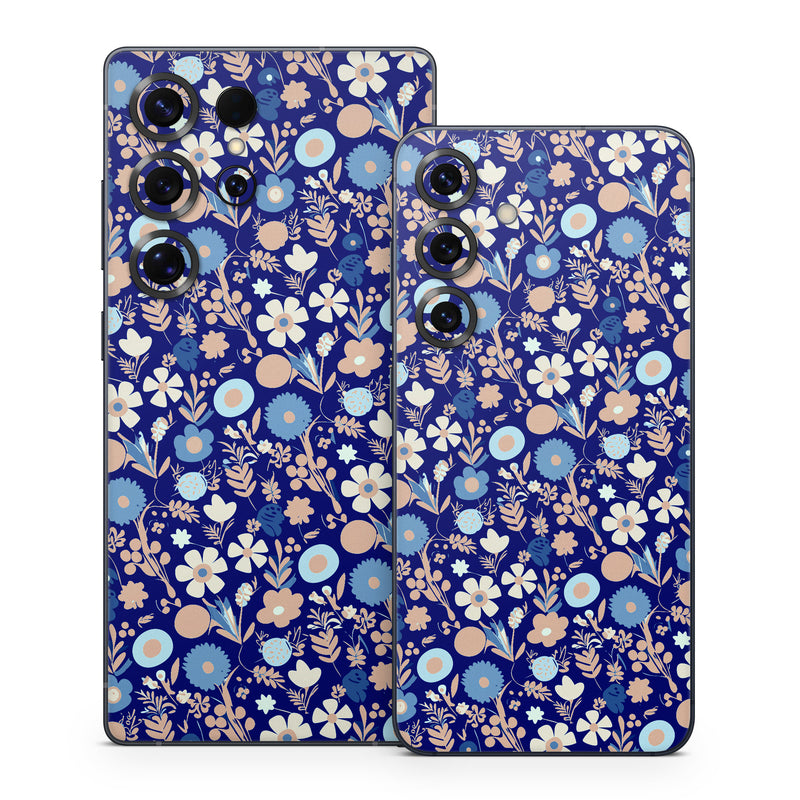 Samsung Galaxy S25 Series Skin design of Pattern, Art, Symmetry, Circle, Electric blue, with blue, white, pink colors
