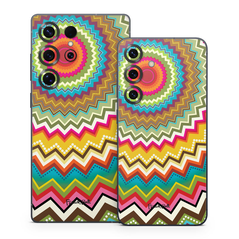 Samsung Galaxy S25 Series Skin design of Colorfulness, Textile, Art, Creative arts, Triangle, Rectangle, Symmetry, Circle, Pattern, Tints and shades, with red, orange, yellow, pink, green, white, black, blue, brown colors