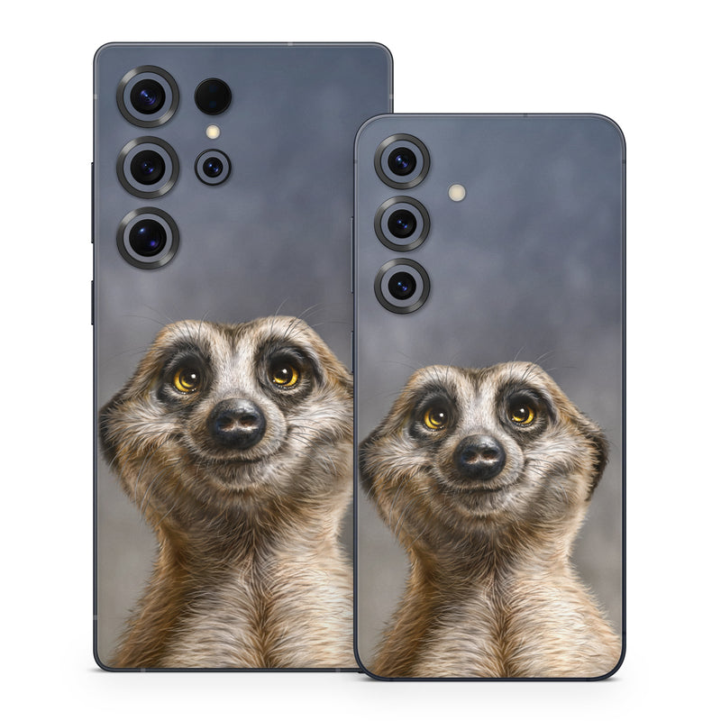 Samsung Galaxy S25 Series Skin design of Face, Head, Eye, Eyelash, Human body, Carnivore, Iris, Terrestrial animal, Whiskers, Snout, with white, gray, brown, yellow, black, blue colors