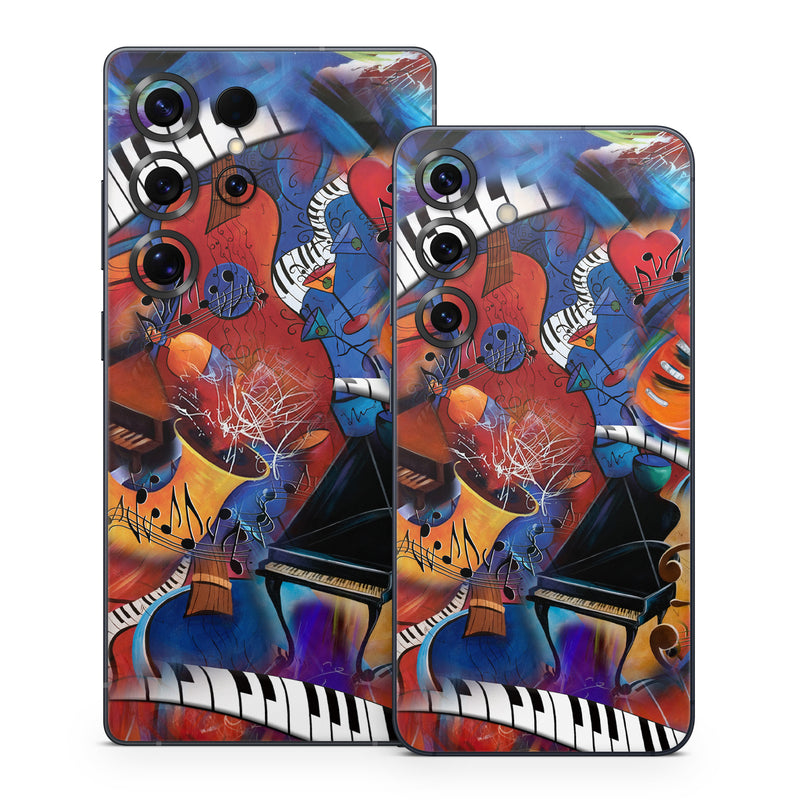 Samsung Galaxy S25 Series Skin design of Art, Graffiti, Mural, Modern art, Street art, Psychedelic art, Fictional character, Graphic design, Visual arts, Animated cartoon, with black, red, blue, gray, green colors