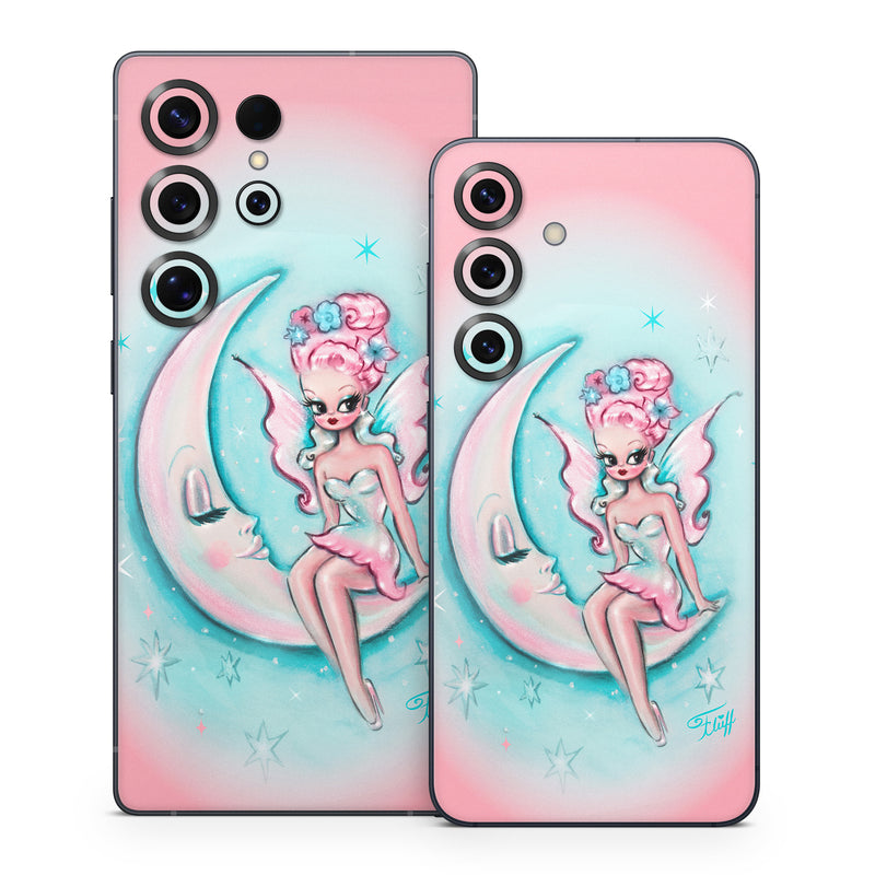 Samsung Galaxy S25 Series Skin design of Fictional character, Angel, Cartoon, Pink, Illustration, Mythical creature, Art, with blue, pink, white colors