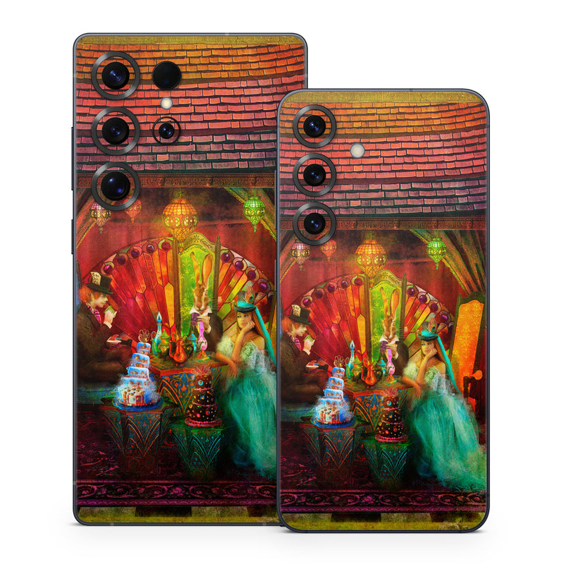 Samsung Galaxy S25 Series Skin design of Hindu temple, Temple, Art, Painting, Place of worship, Stage, Fictional character, with black, red, green, blue, gray colors