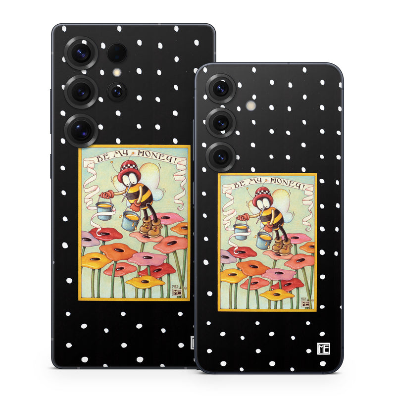 Samsung Galaxy S25 Series Skin design of Cartoon, Illustration, Art, with black, white, yellow, orange, pink, red, blue, green colors