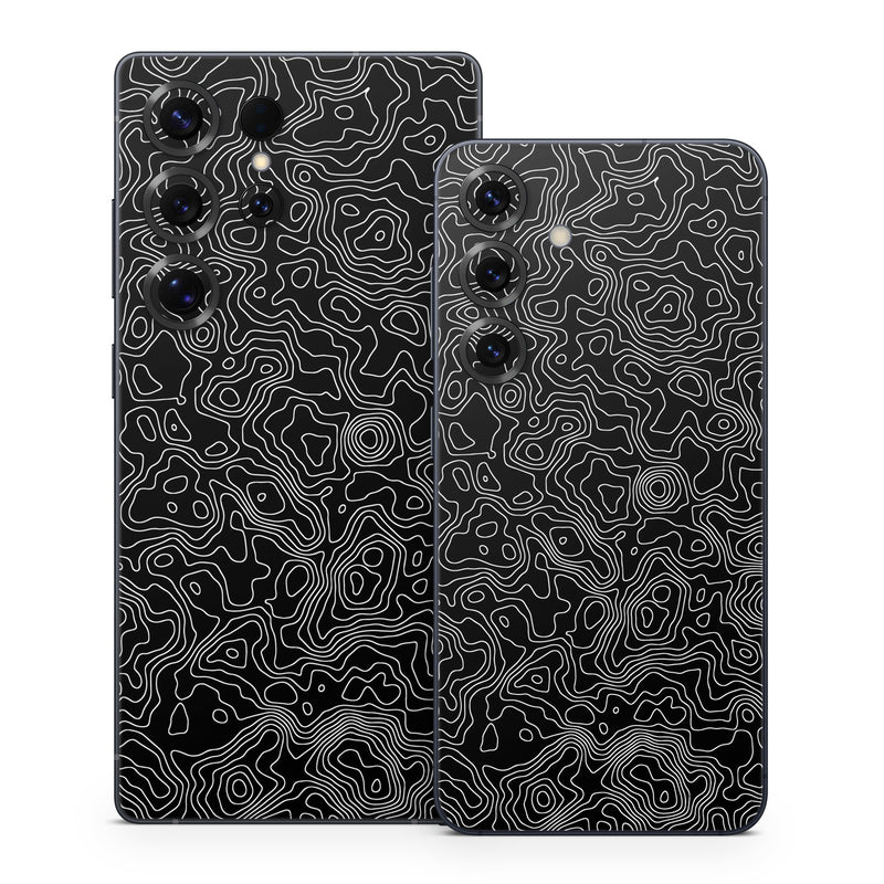 Samsung Galaxy S25 Series Skin design of Art, Motif, Pattern, Symmetry, Monochrome, Circle, Font, Visual arts, Illustration, Monochrome photography, with black, gray colors