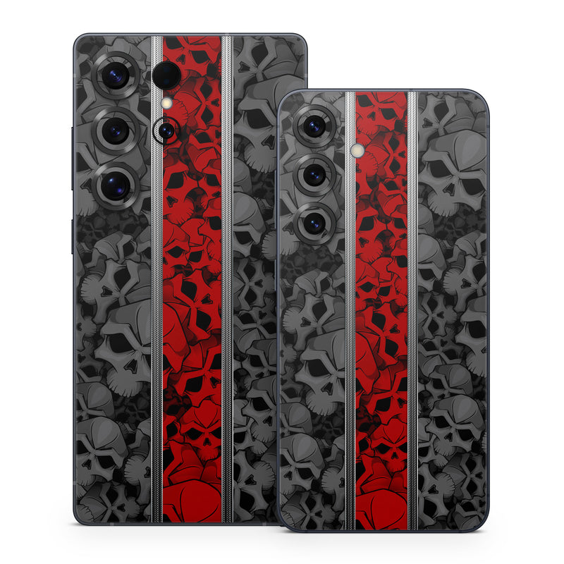 Samsung Galaxy S25 Series Skin design of Font, Text, Pattern, Design, Graphic design, Black-and-white, Monochrome, Graphics, Illustration, Art, with black, red, gray colors