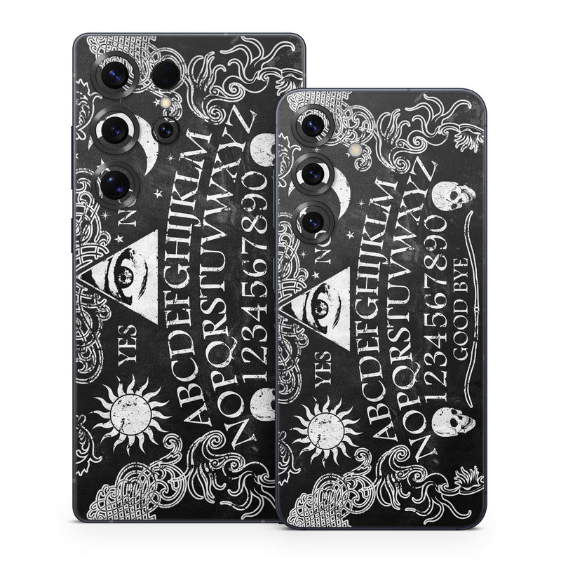 Samsung Galaxy S25 Series Skin design of Text, Font, Pattern, Design, Illustration, Headpiece, Tiara, Black-and-white, Calligraphy, Hair accessory, with black, white, gray colors