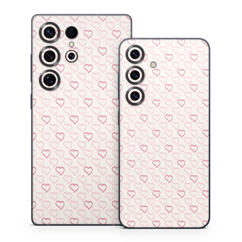 Samsung Galaxy S25 Series Skin design of Grey, Pattern, Font, Circle, Magenta, Symmetry, Metal, Rectangle, Composite material, Flooring, with white, purple, pink colors