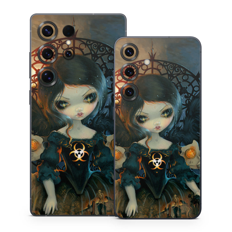 Samsung Galaxy S25 Series Skin design of Doll, Head, Illustration, Eye, Cg artwork, Fictional character, Toy, Iris, Art, Mythology, with brown, red, black, orange, blue, yellow colors