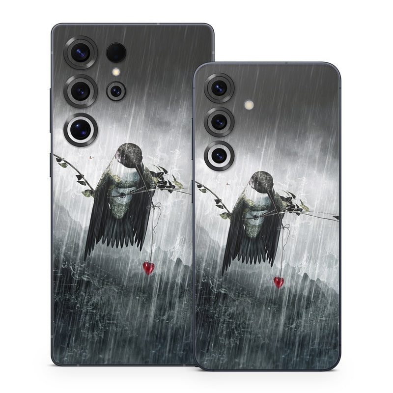 Samsung Galaxy S25 Series Skin design of Water, Cg artwork, Graphic design, Fictional character, Darkness, Illustration, with black, gray, white, red colors