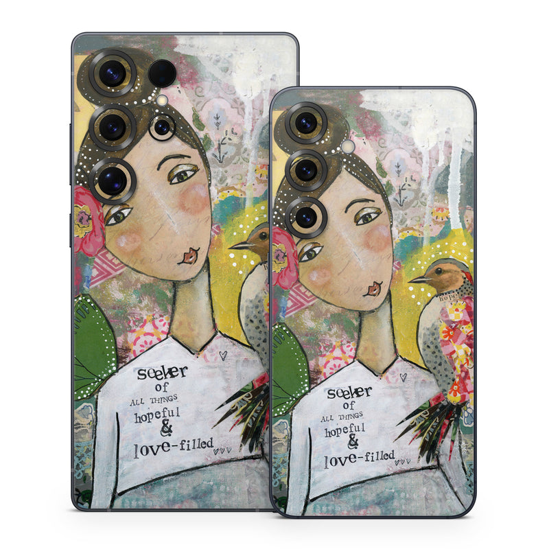 Samsung Galaxy S25 Series Skin design of Art, Painting, Illustration, Visual arts, Watercolor paint, Acrylic paint, Flower, Plant, Paint, Modern art, with white, green, pink, red, yellow colors