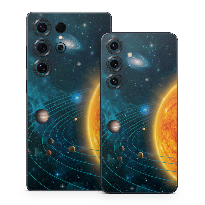 Samsung Galaxy S25 Series Skin design of Astronomical object, Universe, Outer space, Galaxy, Astronomy, Atmosphere, Space, Planet, Science, Sky, with red, yellow, black, blue, brown, white colors