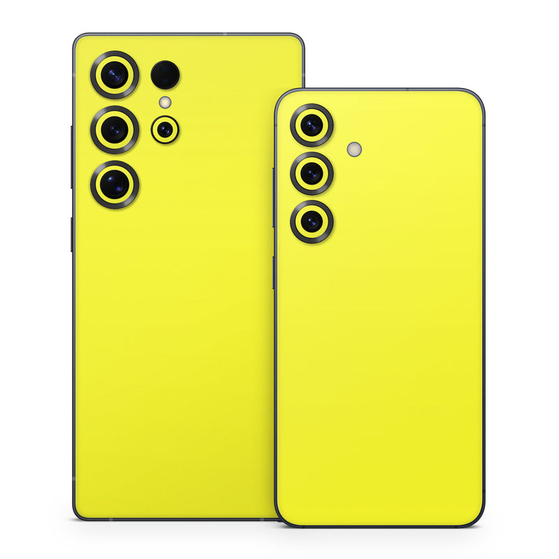 Samsung Galaxy S25 Series Skin design of Yellow, Font, Electric blue, Peach, Pattern, Magenta, with yellow colors