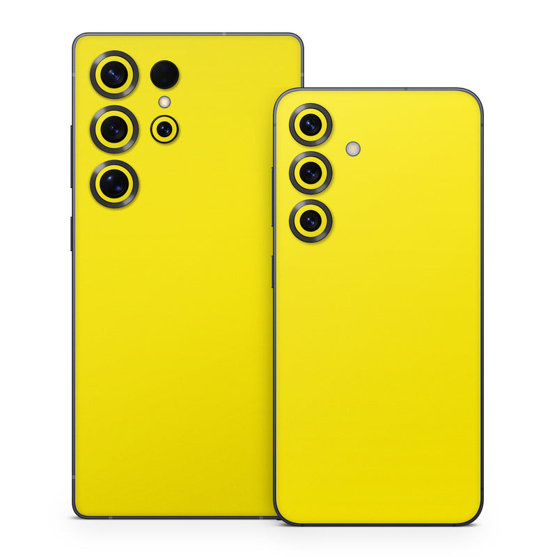 Samsung Galaxy S25 Series Skin design of Green, Yellow, Orange, Text, Font, with yellow colors