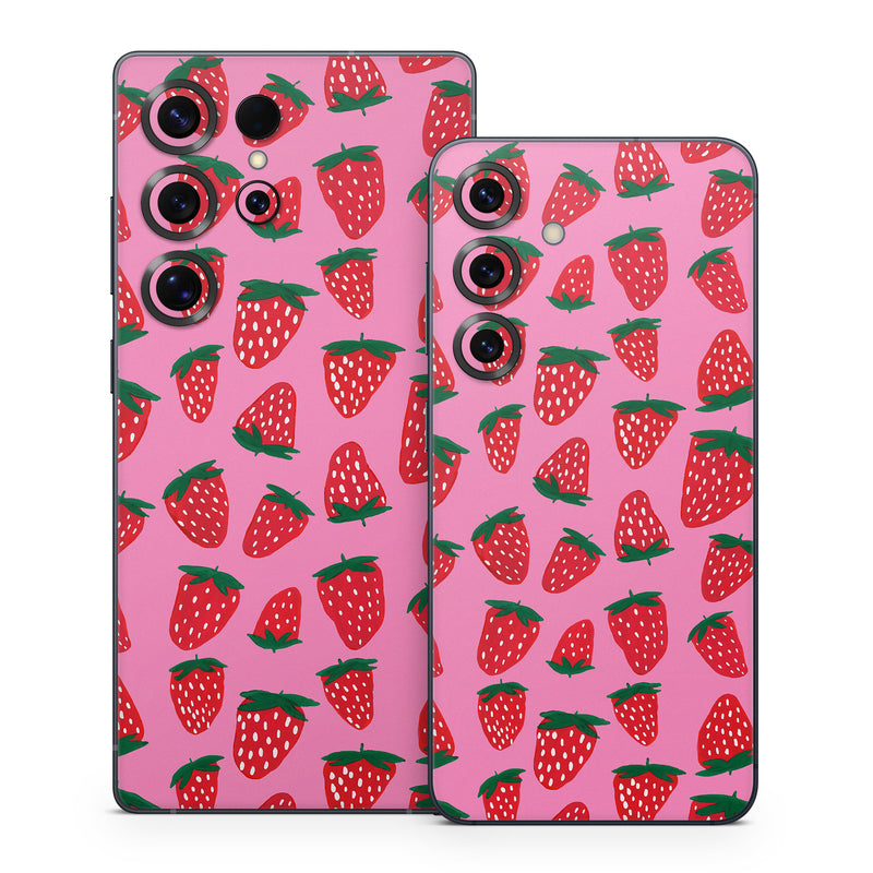 Samsung Galaxy S25 Series Skin design of Textile, Font, Rectangle, Red, Triangle, Pattern, Carmine, Design, Cone, Wrapping paper, with red, green, pink, white colors