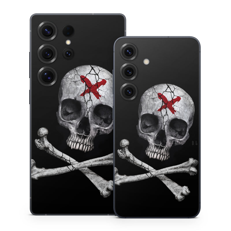 Samsung Galaxy S25 Series Skin design of Bone, Skull, Skeleton, Jaw, Illustration, Animation, Fictional character, Still life photography, with black, white, gray colors