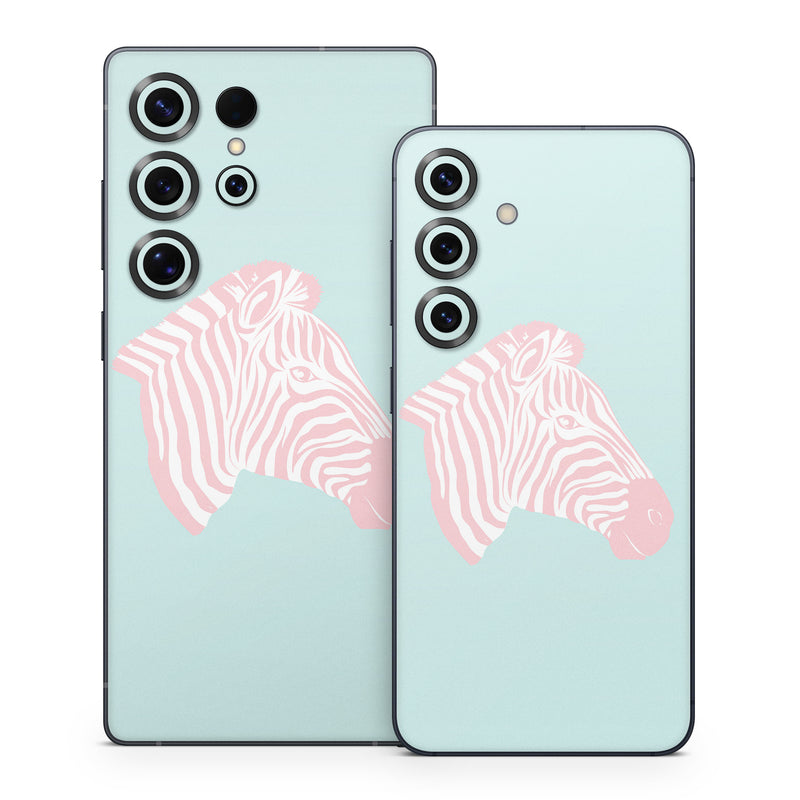 Samsung Galaxy S25 Series Skin design of Sleeve, Fin, Art, Terrestrial animal, Snout, Painting, Fish, Marine biology, Magenta, Pattern, with pink, white, blue colors