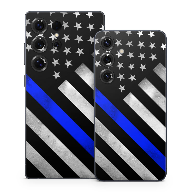 Samsung Galaxy S25 Series Skin design of Flag of the united states, Flag, Cobalt blue, Pattern, Line, Black-and-white, Design, Monochrome, Electric blue, Parallel, with black, white, gray, blue colors