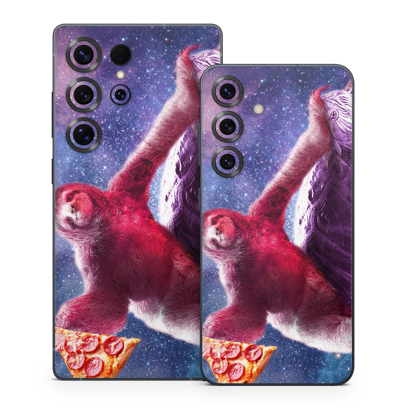 Samsung Galaxy S25 Series Skin design of Illustration, Pink, Turtle, Art, Sea turtle, Space, Painting, Fictional character, Tortoise, with black, white, blue, gray, red, yellow colors