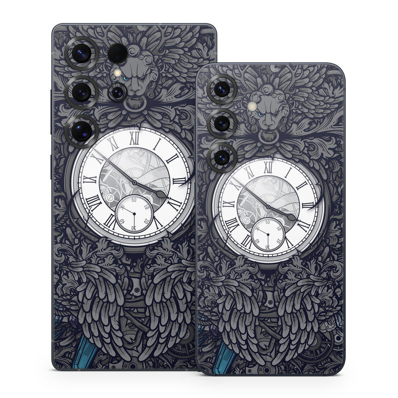 Samsung Galaxy S25 Series Skin design of Blue, Pattern, Psychedelic art, Design, Circle, Art, Font, Graphic design, Visual arts, Illustration, with black, gray colors