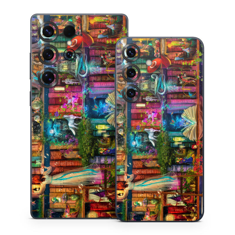 Samsung Galaxy S25 Series Skin design of Painting, Art, Theatrical scenery, with black, red, gray, green, blue colors