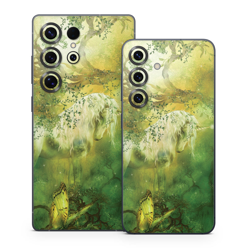 Samsung Galaxy S25 Series Skin design of Nature, Green, Painting, Art, Visual arts, Watercolor paint, Illustration, Modern art, Still life, with green, black, gray colors