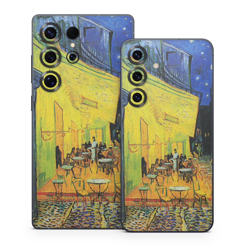 Samsung Galaxy S25 Series Skin design of Painting, Art, Yellow, Watercolor paint, Illustration, Modern art, Visual arts, Street, Infrastructure, Tree, with green, black, blue, gray, red colors