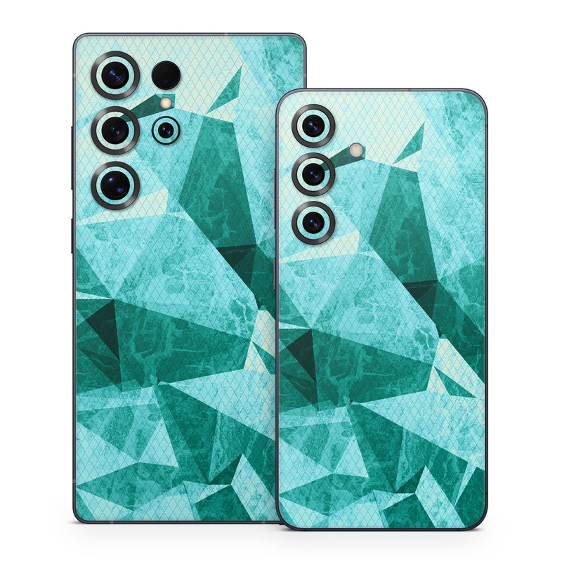Samsung Galaxy S25 Series Skin design of Aqua, Blue, Pattern, Turquoise, Illustration, Teal, Design, Line, Graphic design, with blue colors