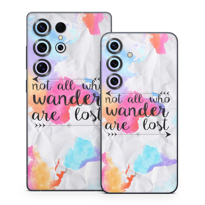 Samsung Galaxy S25 Series Skin design of Font, Text, Calligraphy, Graphics, with black, white, orange, pink, red, blue, purple, yellow colors