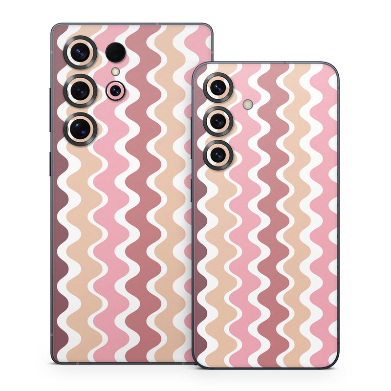 Samsung Galaxy S25 Series Skin design of Azure, Pink, Art, Material property, Aqua, Symmetry, Pattern, Circle, Font, Magenta, with white, pink, orange, brown colors