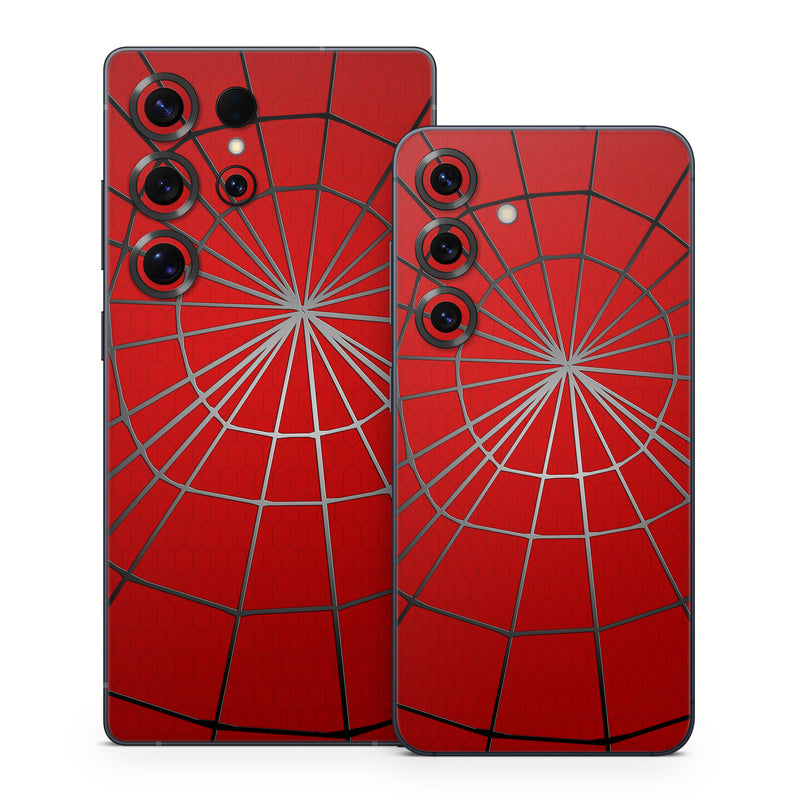 Samsung Galaxy S25 Series Skin design of Red, Symmetry, Circle, Pattern, Line, with red, black, gray colors