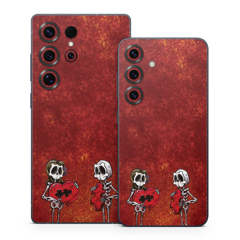 Samsung Galaxy S25 Series Skin design of Font, Tints and shades, Bone, Art, Skull, Pattern, Creative arts, Carmine, Visual arts, Rectangle, with white, black, gray, brown, red, yellow, orange colors