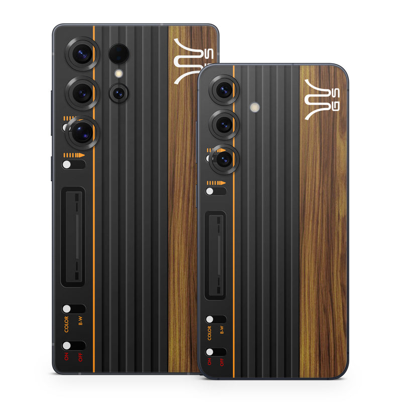 Samsung Galaxy S25 Series Skin design of Guitar amplifier, Technology, Electronic instrument, with black, red colors