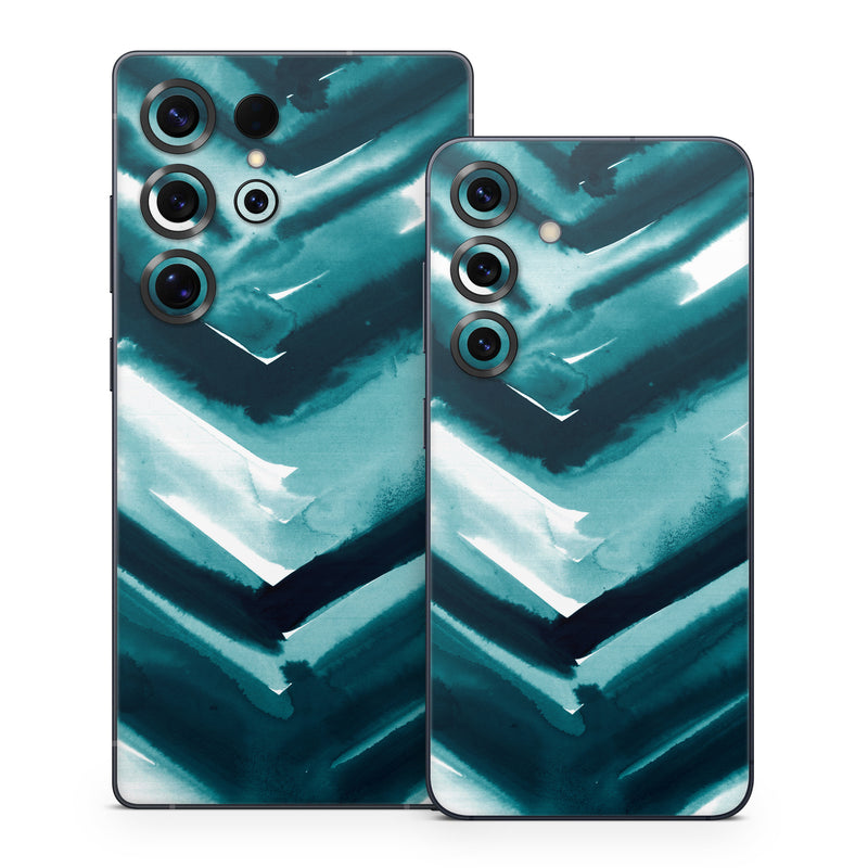 Samsung Galaxy S25 Series Skin design of Blue, Green, Turquoise, Aqua, Teal, Photography, Pattern, with blue, white, black colors