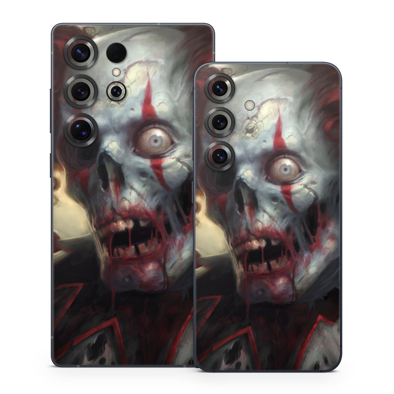 Samsung Galaxy S25 Series Skin design of Illustration, Fictional character, Fiction, Supervillain, Demon, Art, Zombie, Ghost, Supernatural creature, Flesh, with black, gray, green, red colors