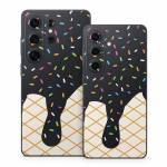 Black Ice Cream Drip Samsung Galaxy S26 Series Skin