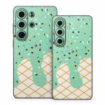 Mint Chocolate Chip Ice Cream Drip Samsung Galaxy S26 Series Skin