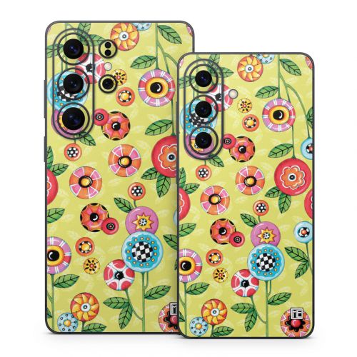 Button Flowers Samsung Galaxy S26 Series Skin