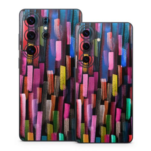 Colorful Brushstrokes Black Samsung Galaxy S26 Series Skin
