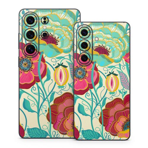 Golden Flowers Samsung Galaxy S26 Series Skin