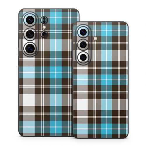 Turquoise Plaid Samsung Galaxy S26 Series Skin
