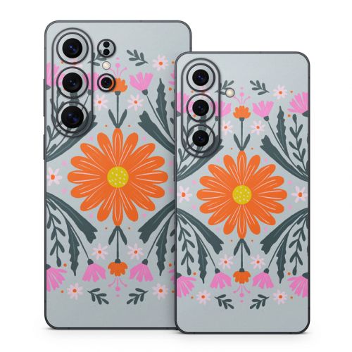 Pink and Orange Flowers Samsung Galaxy S26 Series Skin