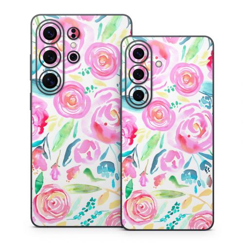 Watercolor Roses Samsung Galaxy S26 Series Skin