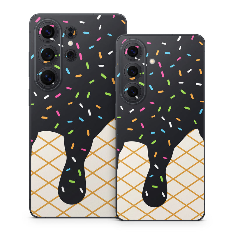 Samsung Galaxy S26 Series Skin design of Orange, Graphics, Polka dot, with white, brown, yellow, black, green, pink, orange, blue colors