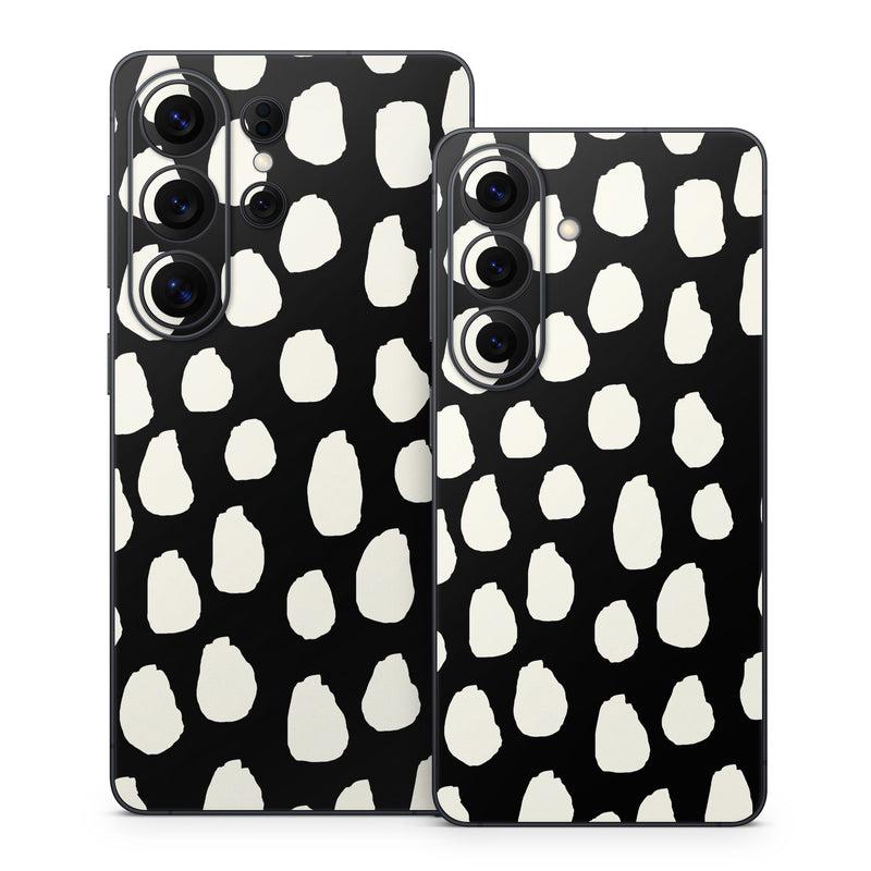 Samsung Galaxy S26 Series Skin design of White, Black and white, Monochrome, Pattern, Polka dot, with black, white colors