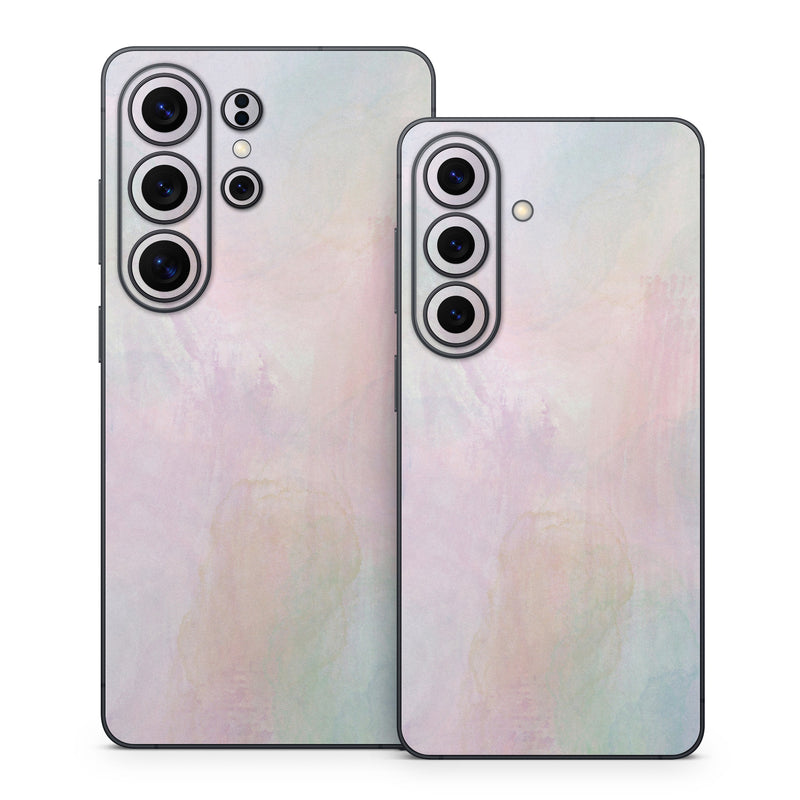 Samsung Galaxy S26 Series Skin design of White, Pink, Brown, Visual arts, Art Paint, Purple, Painting, Paint, Watercolor painting, Acrylic paint, with blue, pink, white, yellow, orange, green colors